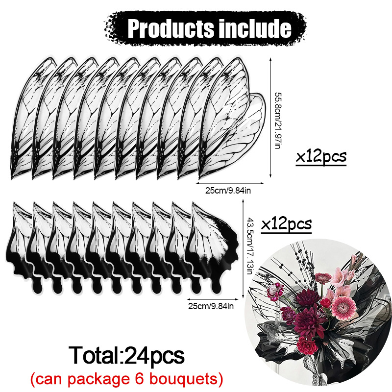 24Pcs Butterfly Wings Shape Fl - Pattern Tissue Paper のレビューと価格