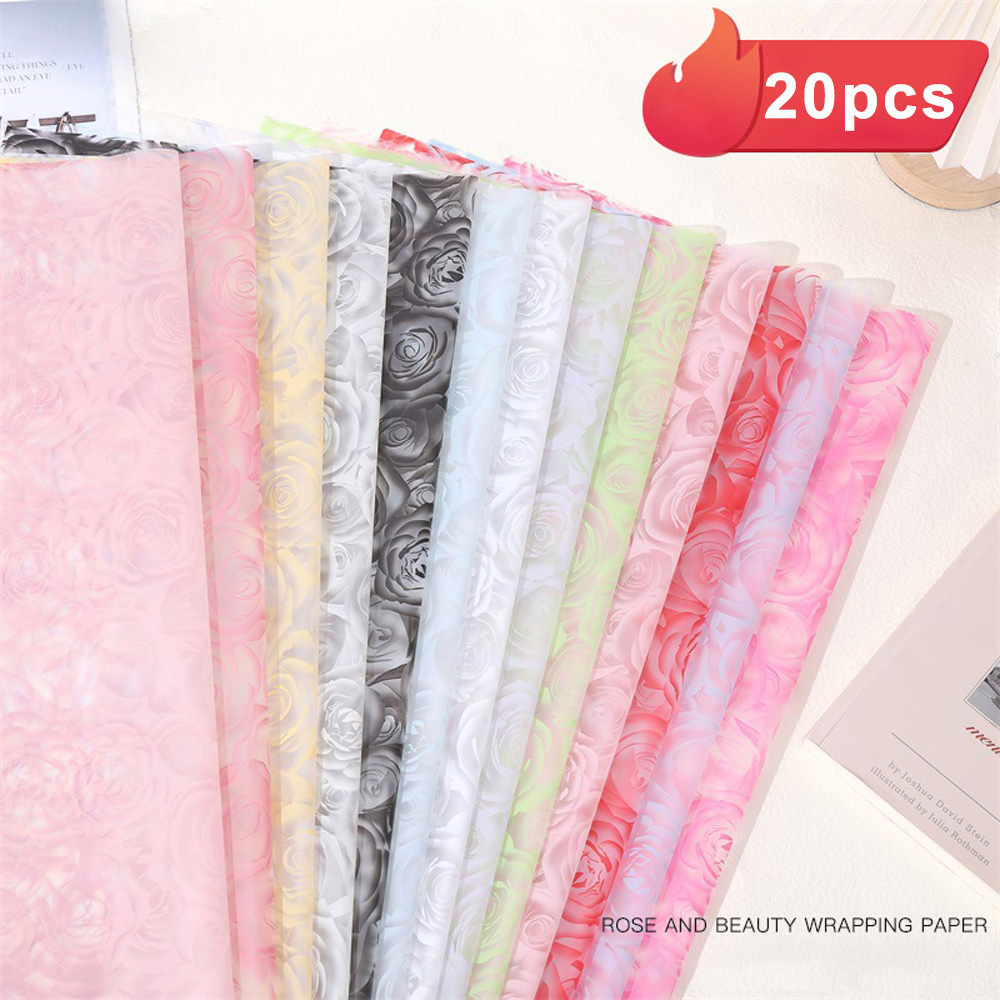 20pcs Flower Wrapping Paper Go - Pattern Tissue Paper のレビューと価格