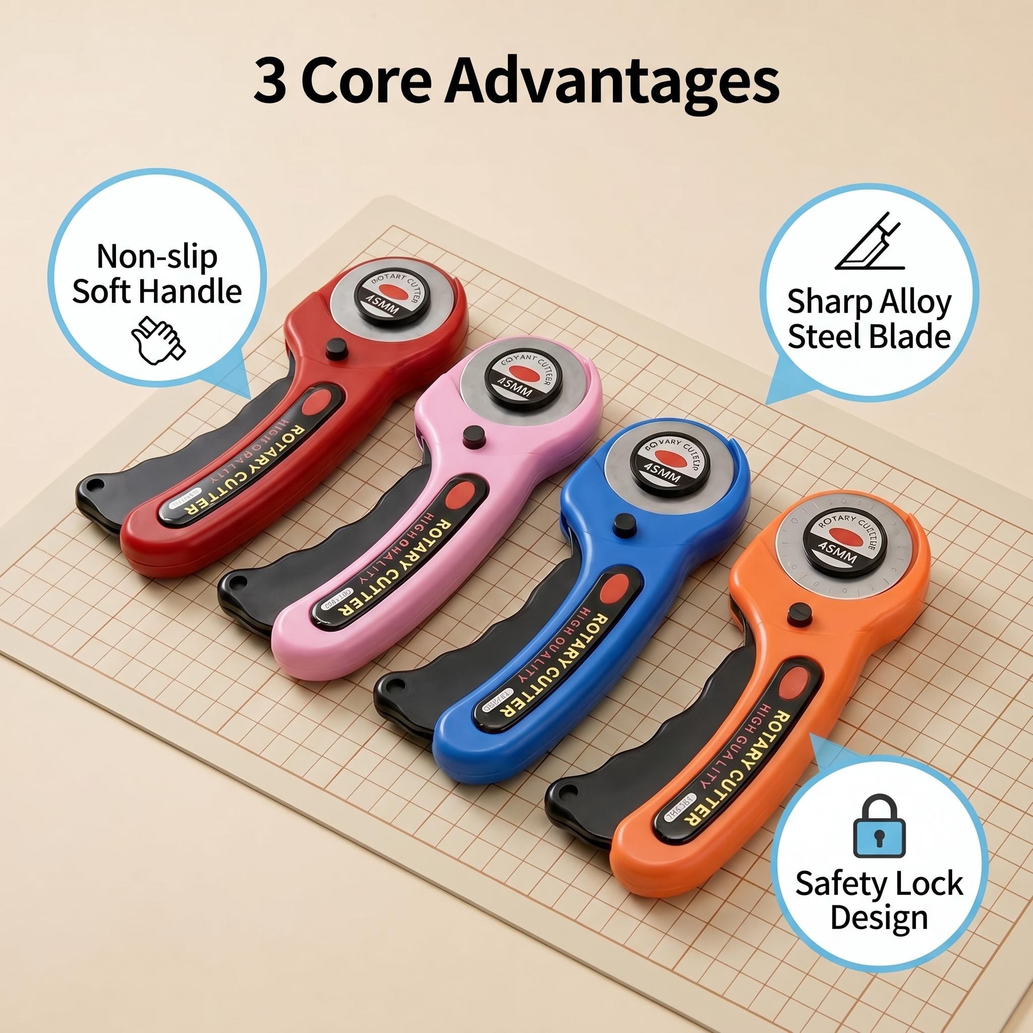 45mm Rotary Cutter for Fabric  - Rotary Cutter Fabric のレビューと価格
