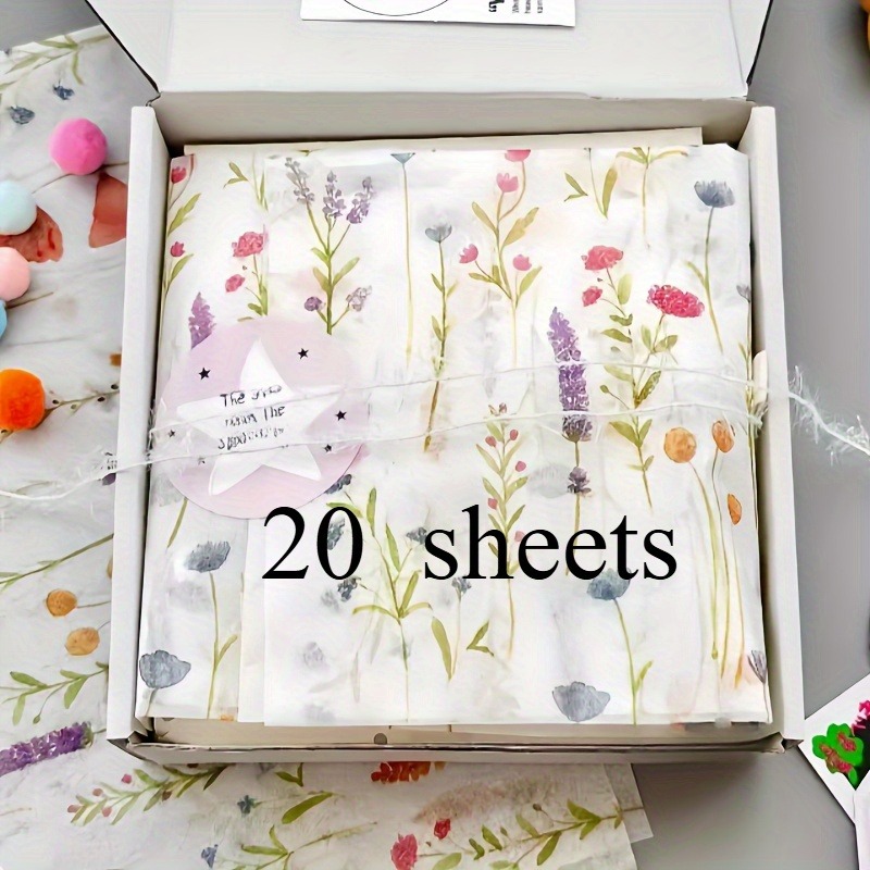 20 Sheets Lavender Print Gift  - Pattern Tissue Paper のレビューと価格